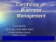 Certificate of Business Management