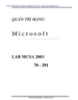 QUẢN TRỊ MẠNG  Microsoft LAB MCSA 2003 70 - 291