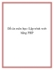 Đồ án môn học: Lập trình web bằng PHP