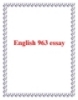 English 963 essay