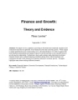 Finance and Growth:Theory and Evidence Ross Levine