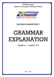 JAPANESE ELEMENTARY I  GRAMMAR EXPLANATION (Lesson 1 – Lesson 10)