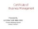 Certificate of  Business Management