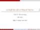 Bài giảng Lý thuyết xác suất và thống kê toán học: Chương 1 - PGS.TS. Trần Lộc Hùng
