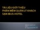 Tài liệu giới thiệu phần mềm quản lý khách sạn IBus - Hotel