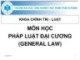 Bài giảng Pháp luật đại cương: Chương 1 - TS. Nguyễn Nam Hà