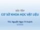 Bài tập Cơ sở khoa học vật liệu: Tính chất nhiệt của vật liệu - ThS. Nguyễn Ngọc Trí Huỳnh